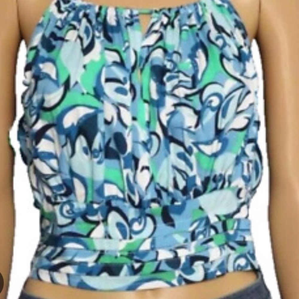 Japna Blue and Green Backless Sleeveless Tank Top NWT